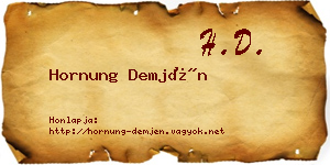 Hornung Demjén névjegykártya
